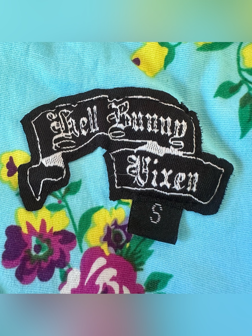 Hell Bunny Vixen Halter Pin Up Rockabilly Dress Retro Floral Women’s Small Blue - Picture 7 of 8